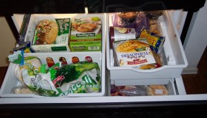 freezer Danger lurks in the outer reaches of the deep-freeze...including chicken pot pies (not mine), apple turnovers (not mine), chocolate molten lava cakes (not mine), and fat-free no-sugar-added vanilla ice cream (mine).