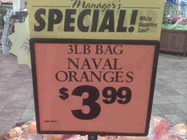 Naval Oranges I felt like saluting.