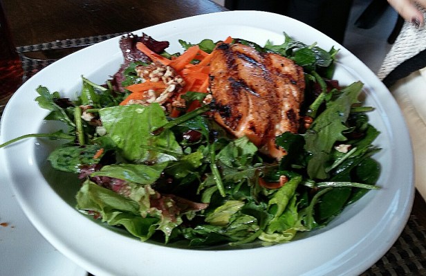 Salmon Over a Greens Salad